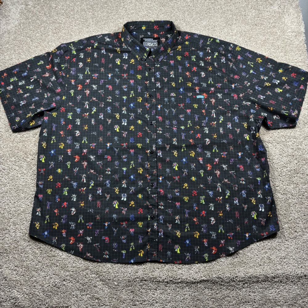 RSVLTS Transformers Generation 1 Kunuflex Shirt Mens 4XL Black Button Down G1